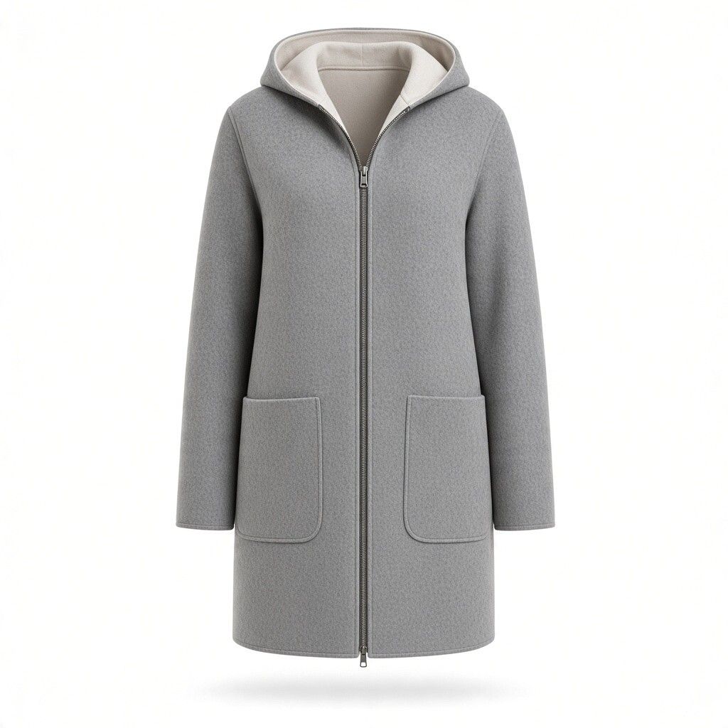 Reversible Coat with Hood, Color: Grey/White, Size: X-Small