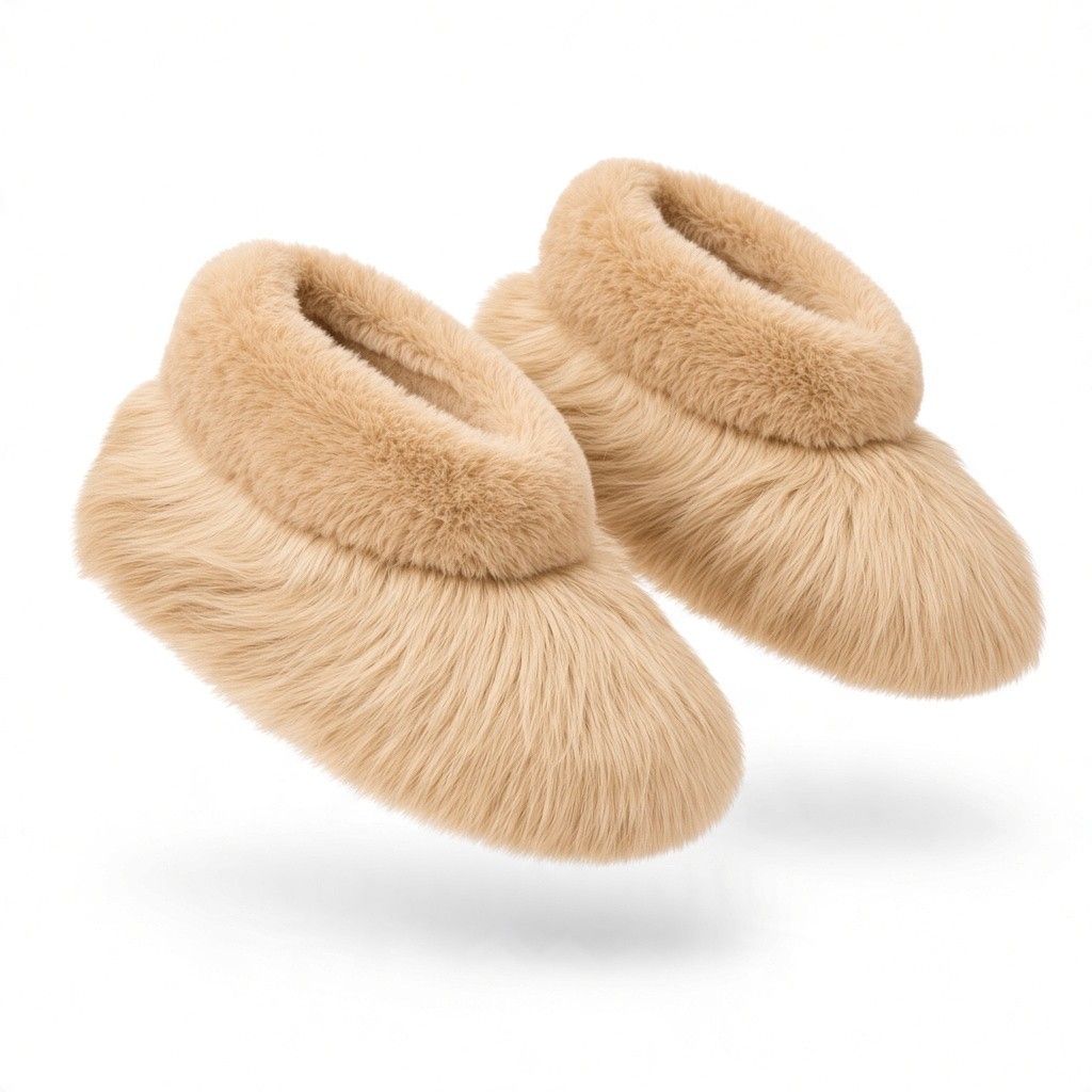 Royal Alpaca Fuzzy Fur Slippers, Size: 8