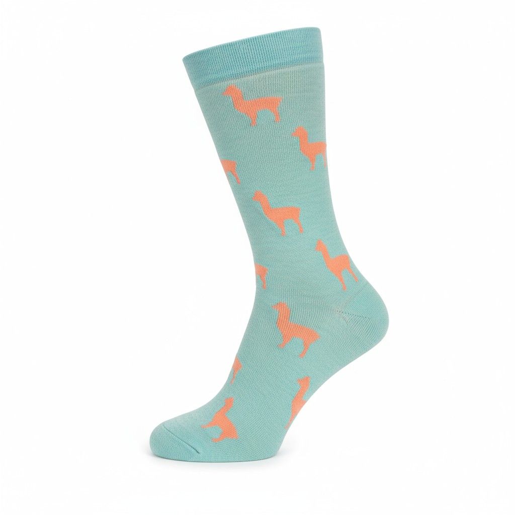 Alpaquita Crew Socks, Color: Arctic Blue/Melon, Size: Small