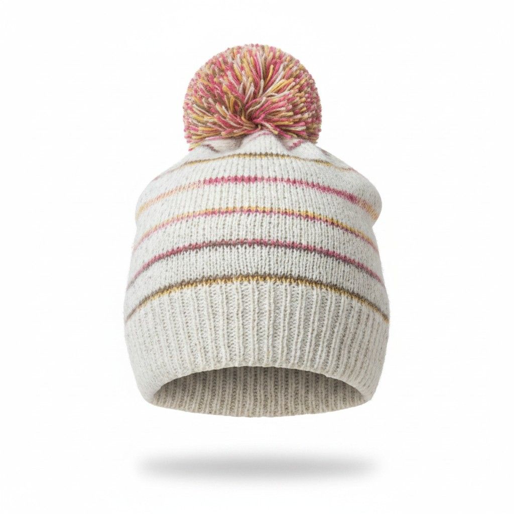 Brushed Striped Alpaca Hat, Color: Natural
