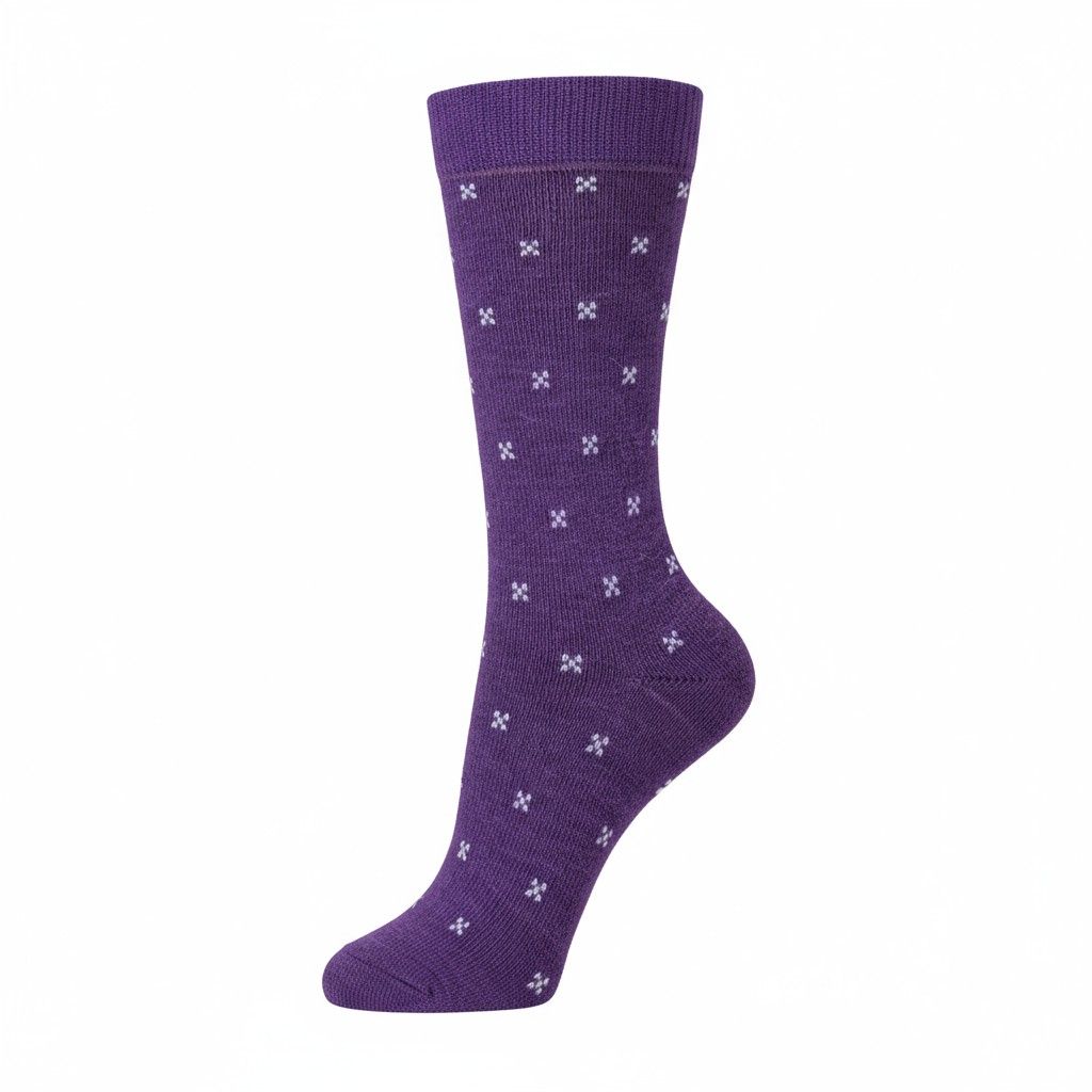 Dot Dress Crew Socks, Color: Purple, Size: Small/Medium