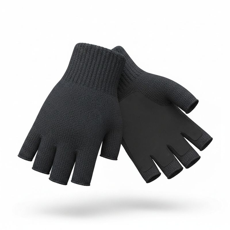Alpaca Half Finger Double Layer Driving Gloves