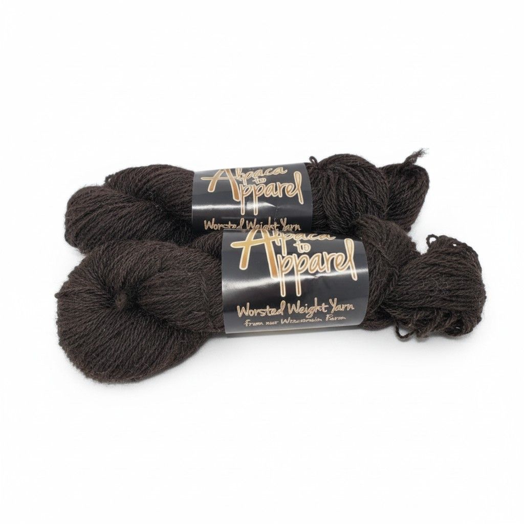 Alpaca Worsted Weight Yarn, Color: Black