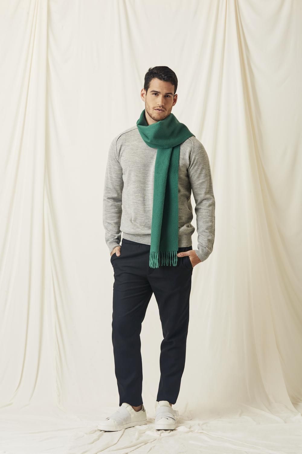 Solid Color Royal Alpaca Scarf , Color: Green