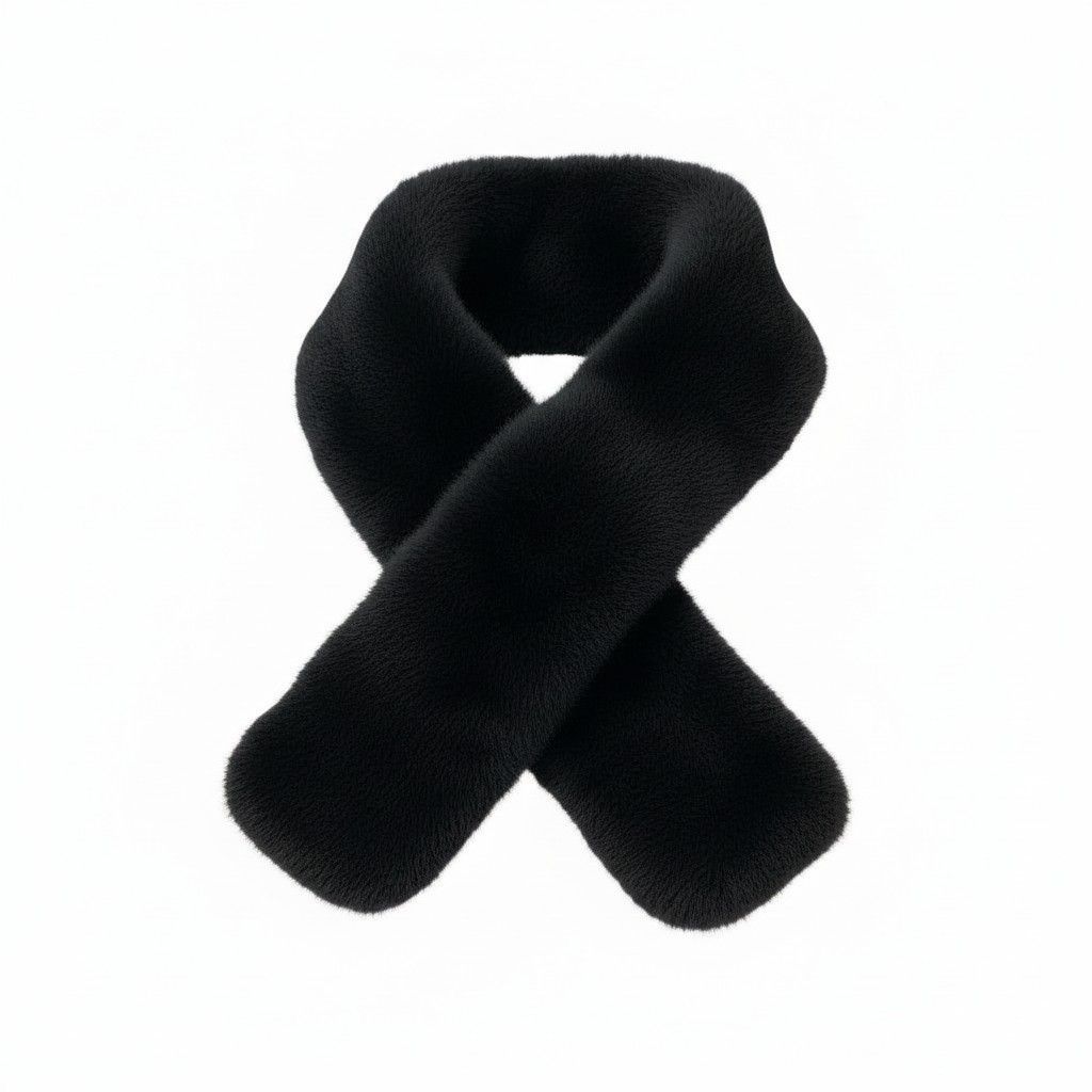Fur Scarf, Color: Black
