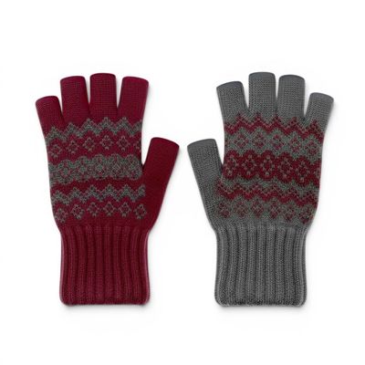 Arctic Alpaca Reversible Half Finger Gloves