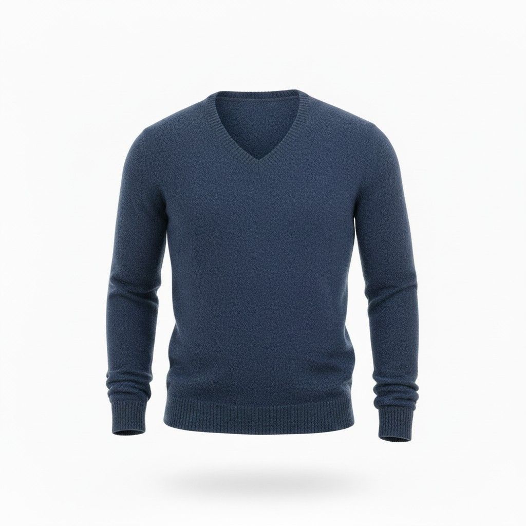 Classic V-Neck Sweater, Color: Navy, Size: Medium