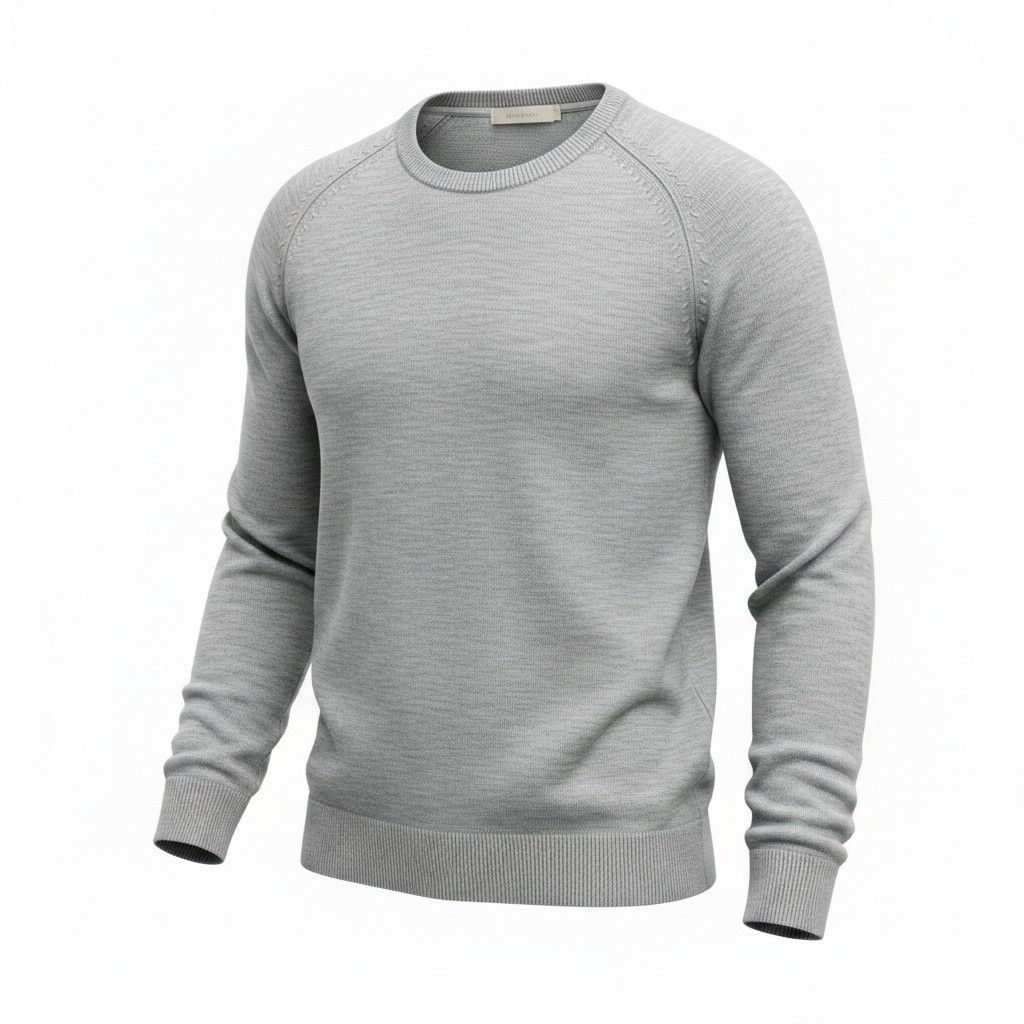 Classic Baby Alpaca Men's Sweater, Color: Grey, Size: Medium