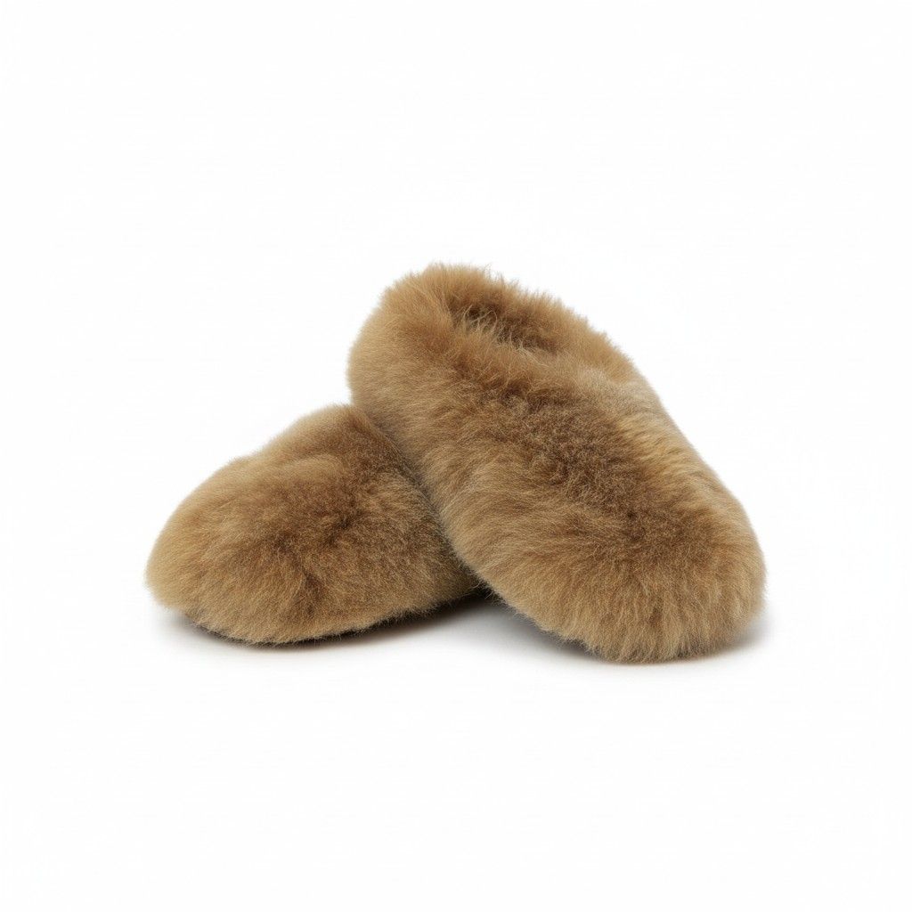  Huacaya Fur Slippers, Size: M4/W6