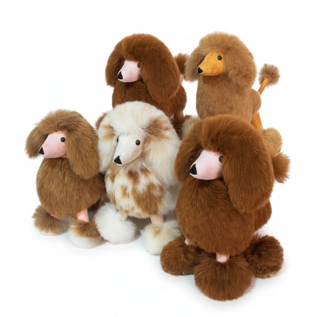 Alpaca Stuffed Poodle - 13” Various