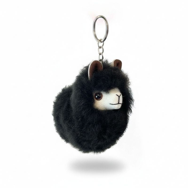 Alpaca Face Fur Keychain