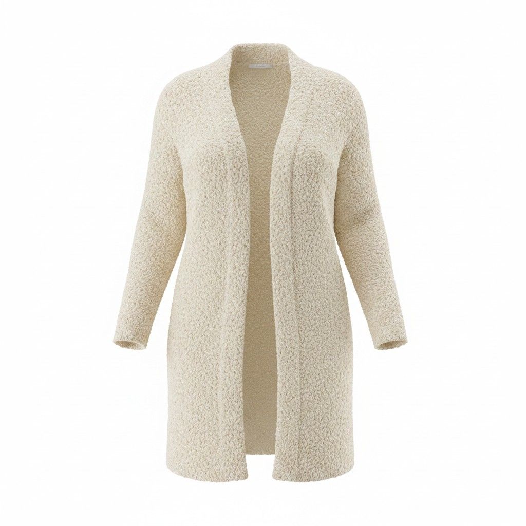 Boucle Lounger Knit Sweater, Color: Ivory