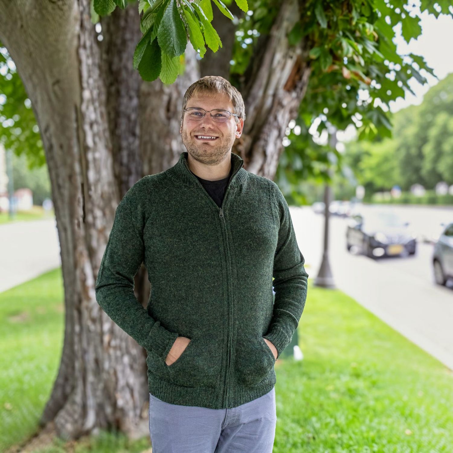 Full Zip Jersey Knit Sweater, Color: Green, Size: X-Large