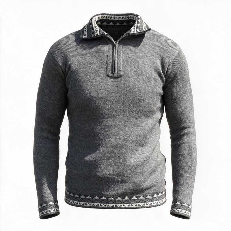 Patterned Quarter Zip Sweater