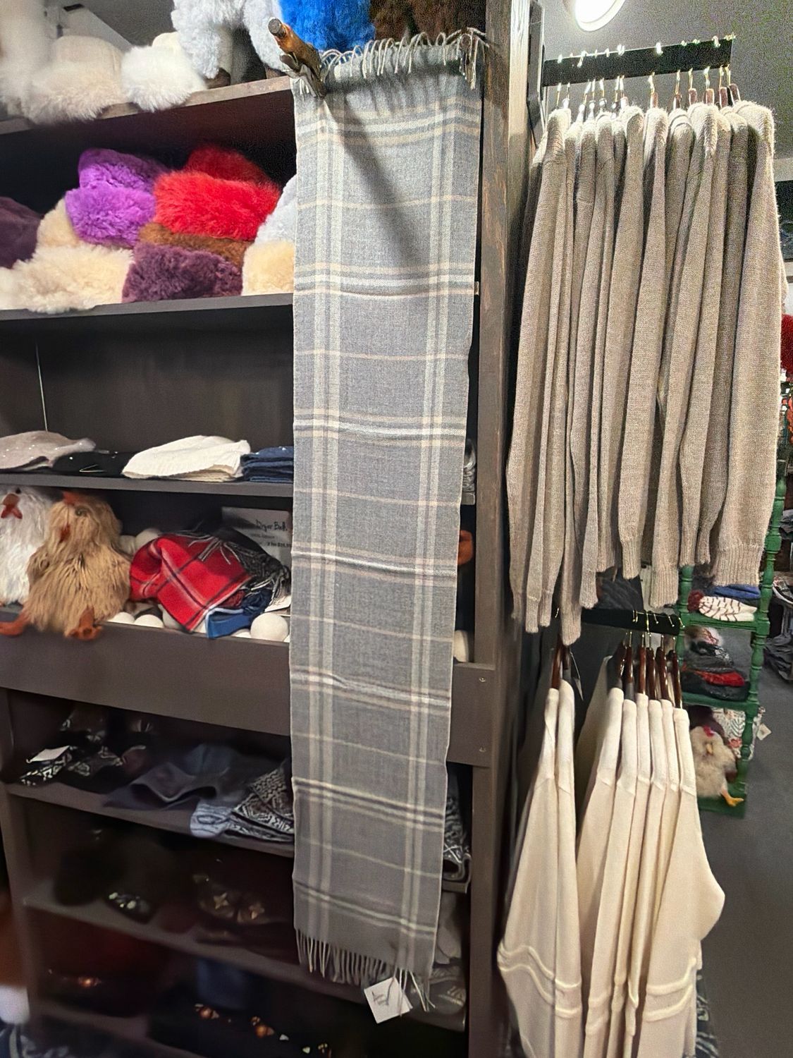 Plaid/Solid Double Face Scarf