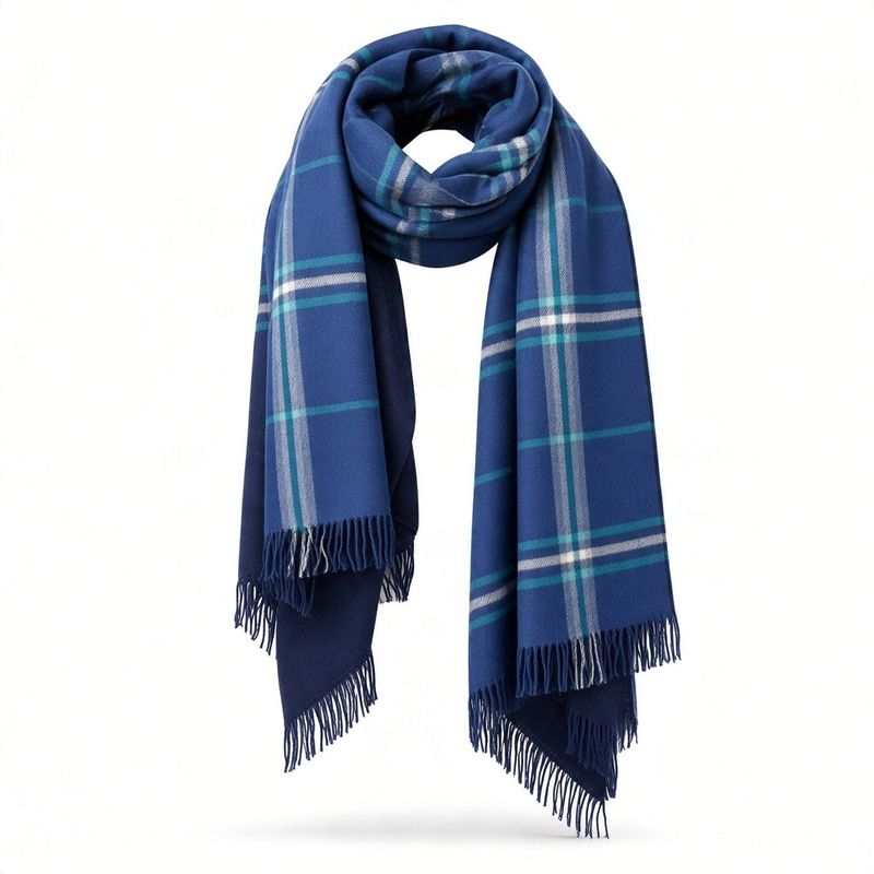 Plaid/Solid Double Face Scarf