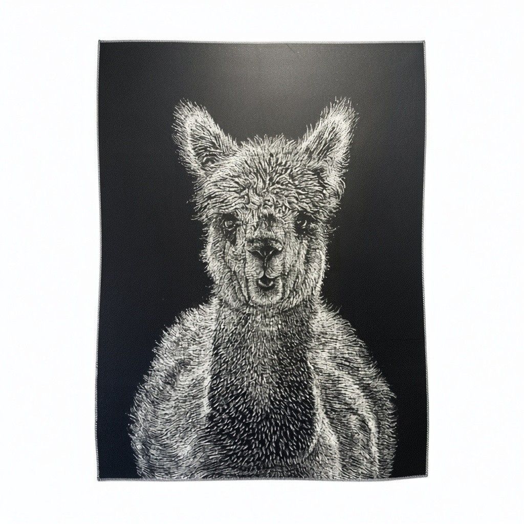 Double Face Black/Ivory Blanket, Color: Alpaca