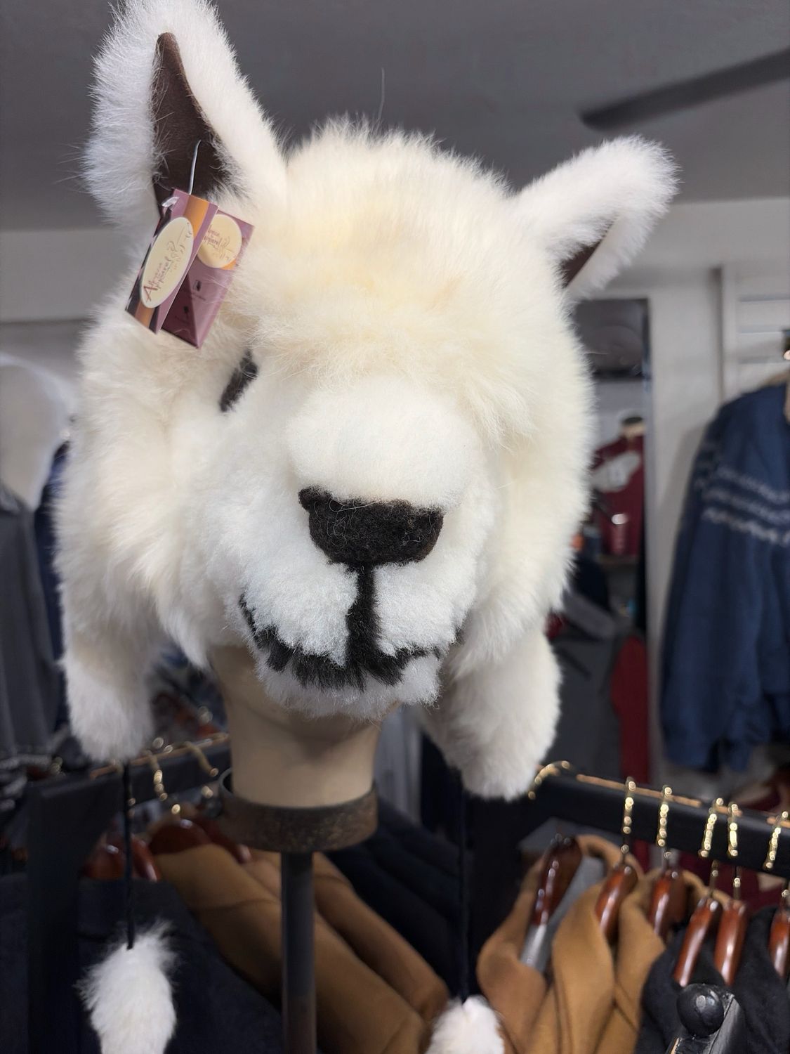 Premium Baby Alpaca Fur Hat w/Ear Flaps