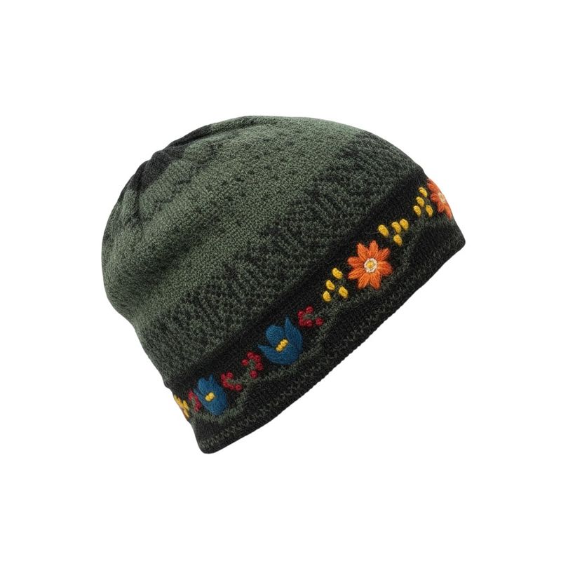 Alpaca Embroidered Leaf Hat