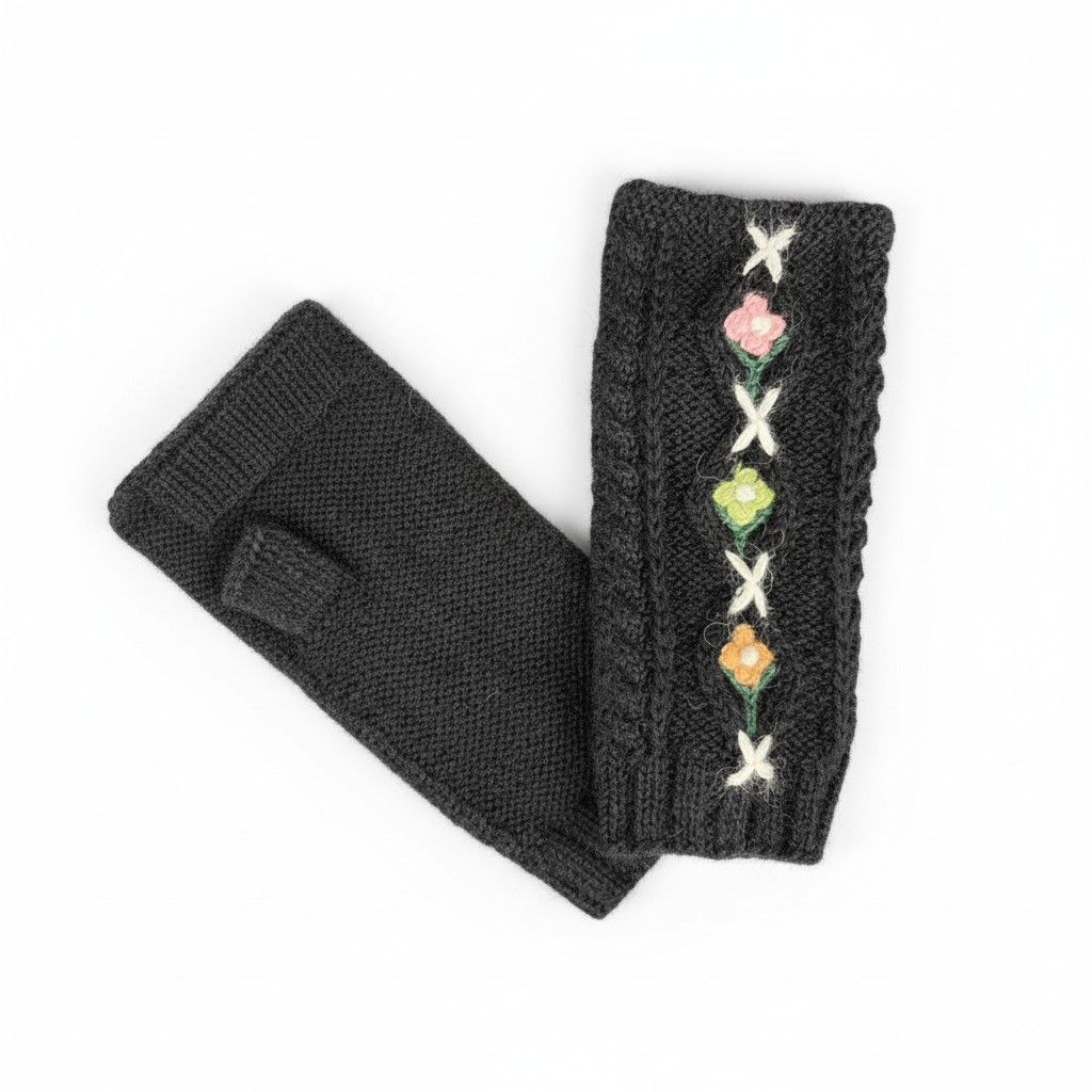 Florencia Lace Alpaca Fingerless Gloves