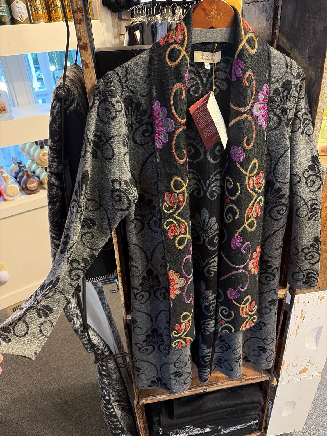 Midnight Bloom Alpaca Duster