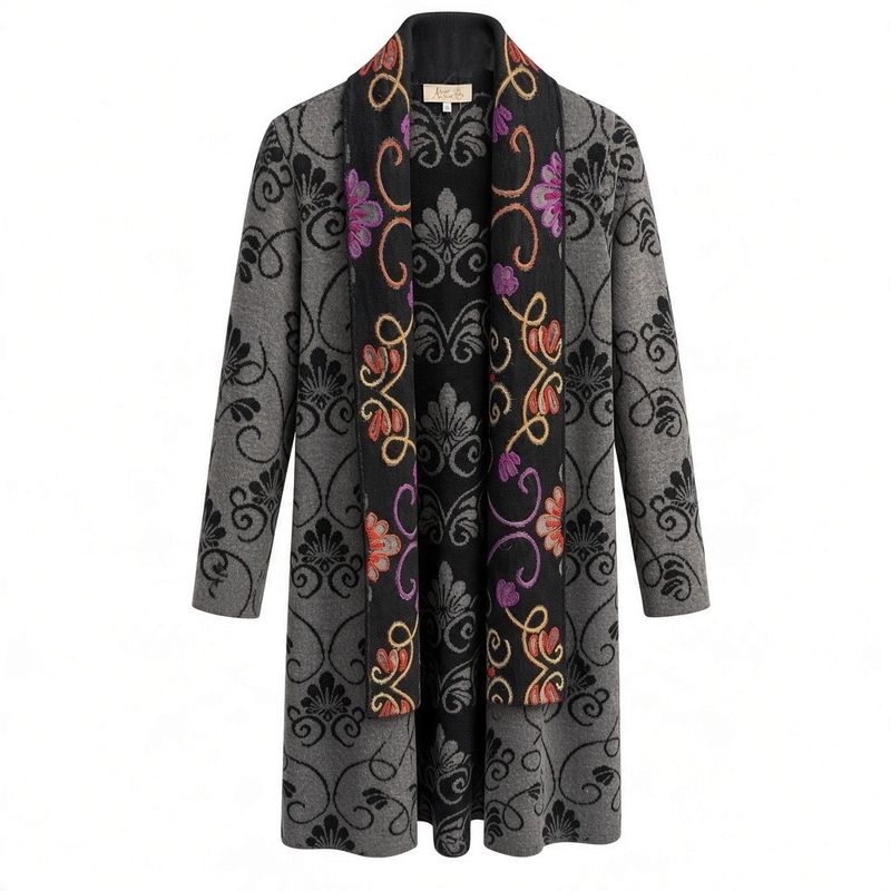 Midnight Bloom Alpaca Duster