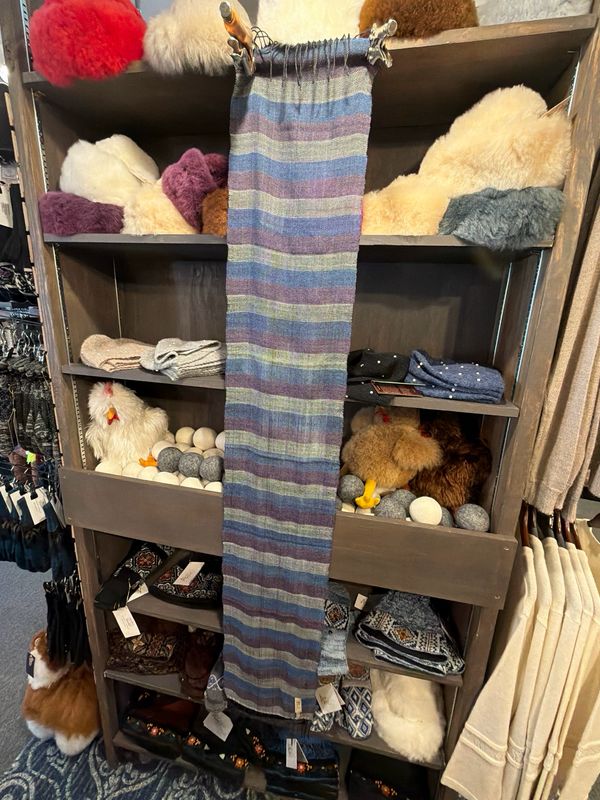 Striped Scarf Blue/Silver/Purple
