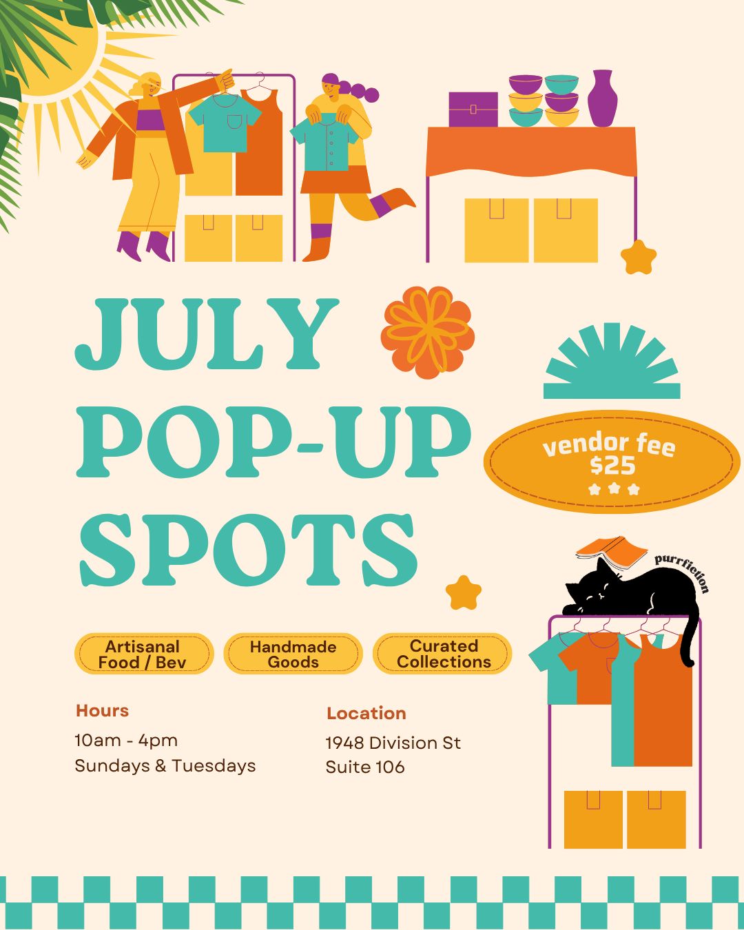 July Vendor Spots (Tuesdays &amp; Sundays)