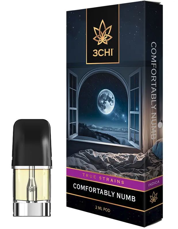 3CHI True Strains 2ml Vape POD - INDICA - COMFORTABLY NUMB