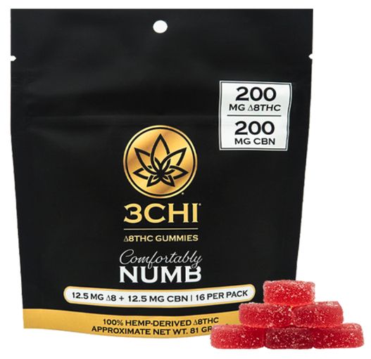 3CHI Delta 8 Gummies - COMFORTABLY NUMB - 16 Pack 25 mg
