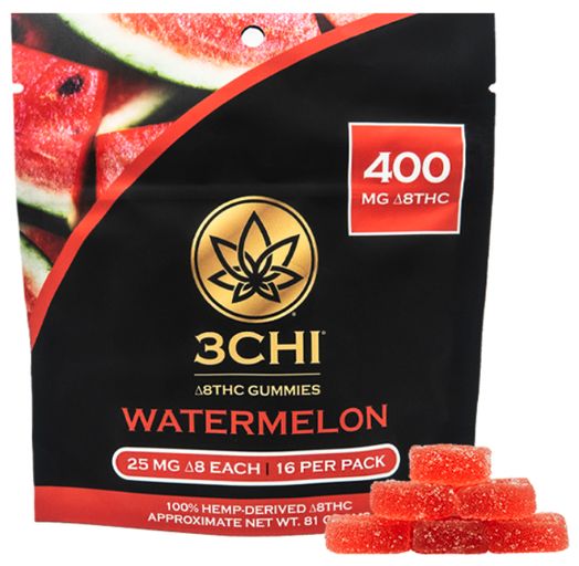 3CHI Delta 8 Gummies - WATERMELON - 16 pack 400 mg