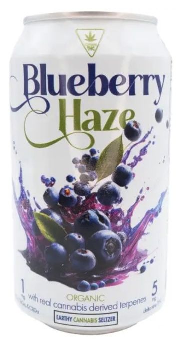 Earthy 5mg D9 / THCA Organic Seltzer - BLUEBERRY HAZE