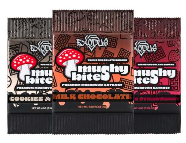 Exodus Mushi Bites Mushroom Chocolate Squares - 750mg