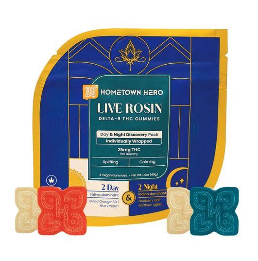 Hometown Hero 25mg D9 Gummies - DAY &amp; NIGHT