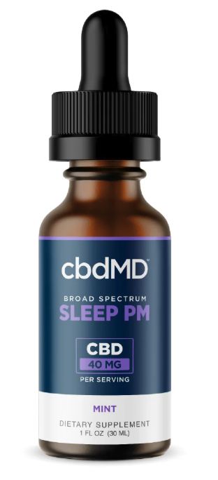 cbdMD Broad Spectrum CBD PM Oil Tincture - 1500mg - MINT - SLEEP PM