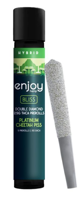 Enjoy THCA Double Diamond 0.5g Platinum Pre-rolls - 5ct, Strain: Platinum Cheetah Piss