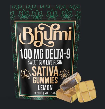 Bhumi D9 100mg Gummies - SATIVA - LEMON