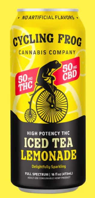 Cycling Frog THC Seltzer - 50mg, Flavor: Iced Tea Lemonade