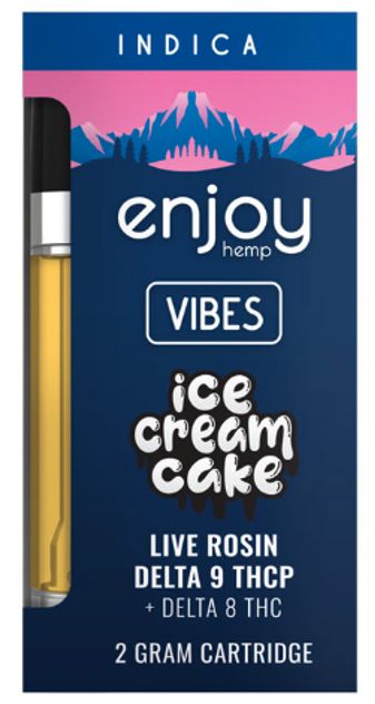 Enjoy Hemp 2gm Live Rosin D9 THCP + D8 Cart - INDICA - ICE CREAM CAKE