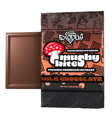 Exodus Mushi Bites Mushroom Chocolate Squares - 750mg, Flavor: Milk Chocolate