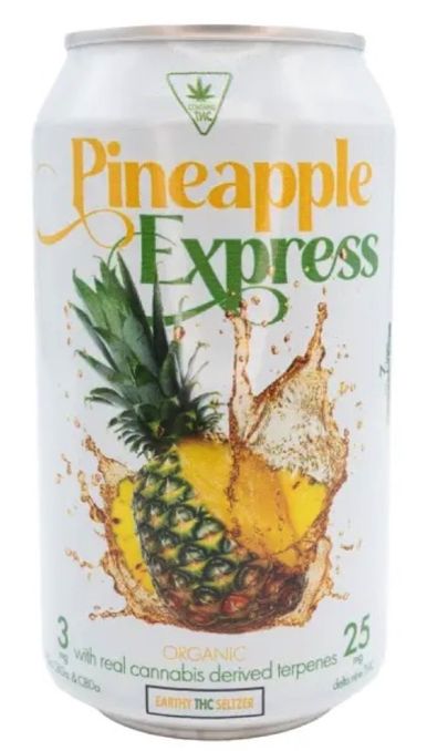 Earthy 25mg D9 / THCA Organic Seltzer - PINEAPPLE EXPRESS