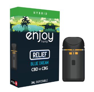 Enjoy Hemp CBD + CBG 3ml Disposable Vape - HYBRID - RELIEF - BLUE DREAM