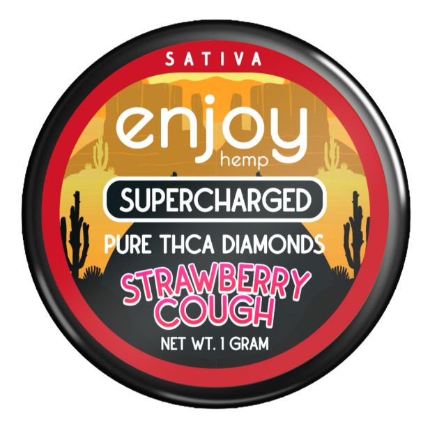 Enjoy Hemp 1gm Live Rosin PURE THCA Diamonds - SATIVA - SUPERCHARGED - STRAWBERRY COUGH