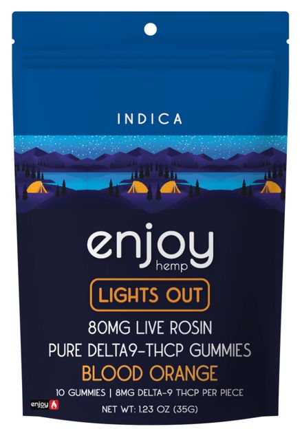 Enjoy Mega Potency Pure D9-THCP Gummies - LIGHTS OUT - INDICA - BLOOD ORANGE