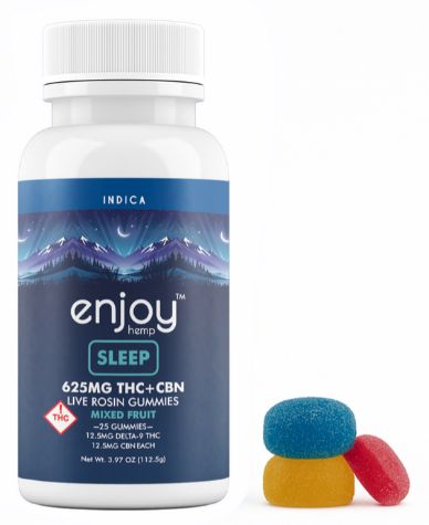 Enjoy Hemp Live Rosin Gummies - 625mg D9 + CBN - SLEEP - MIXED FRUIT