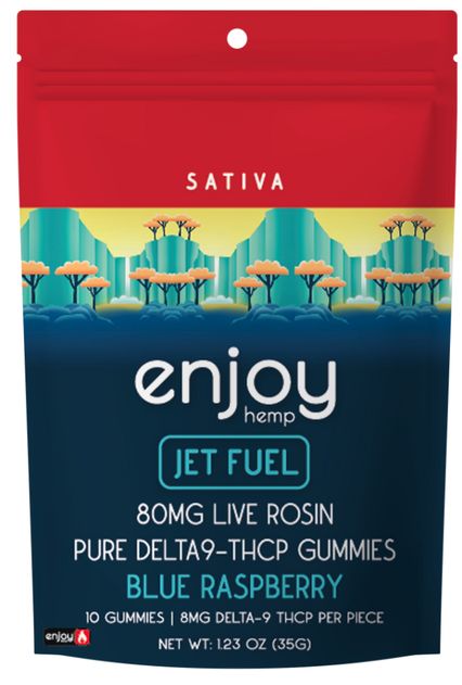 Enjoy Hemp Mega Potency Pure D9-THCP Gummies - SATIVA - JET FUEL - BLUE RASPBERRY