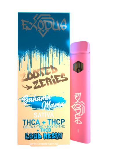 Exodus THCA Zooted Zeries Disposable Vapes - 2.2g, Strain: Bahama Mama