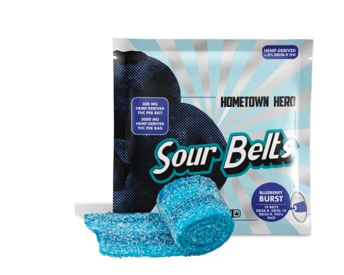 Hometown Hero 3000mg Sour Belts - BLUEBERRY BURST