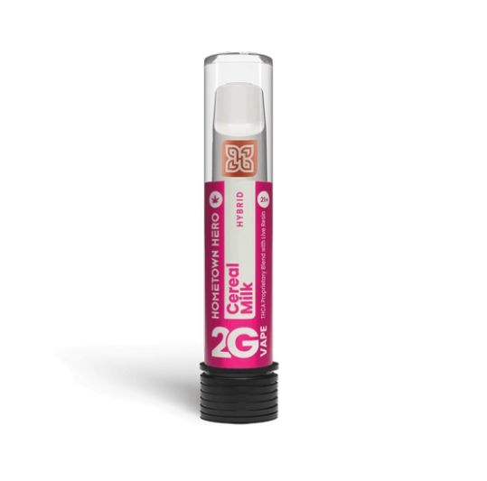 Hometown Hero THCA Live Resin Disposable Vapes - 2g, Strain: Cereal Milk