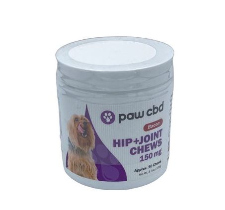 Paw CBD Dog Hip &amp; Joint Chews  - BACON - 150 mg 30ct